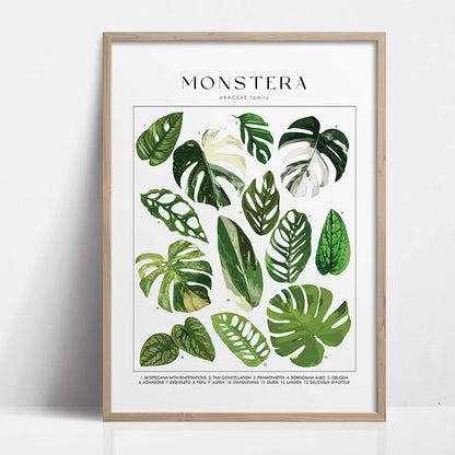 1pc Green Botanical Leaves Interior Art Print Houseplants Nature Indoors Canvas Wall Home Decor Calming Poster Foliage and Plant