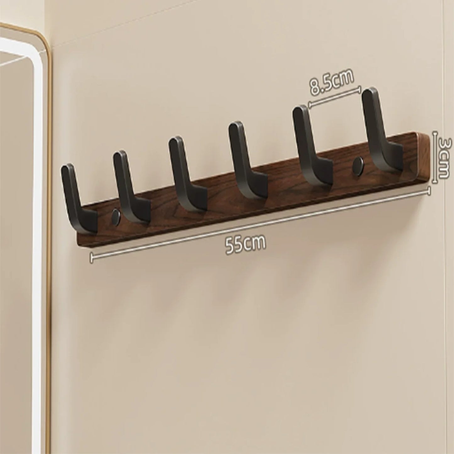 Coat Rack Wall Mount shelf Entryway Wall Hanger for Towels Wooden Coat Hooks Hook Storage Rack  for Bedroom Bathroom Kitchen