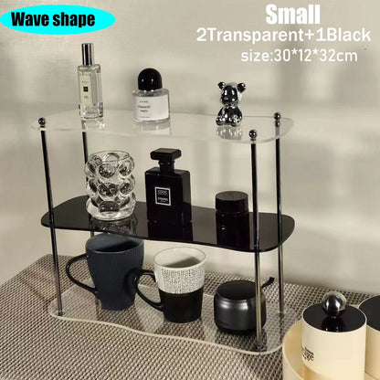 Ins Style Acrylic Storage Rack Desktop Organizer Perfume Jewelry and Cups Display Stand 3 Layers Removable Decorative Shelf