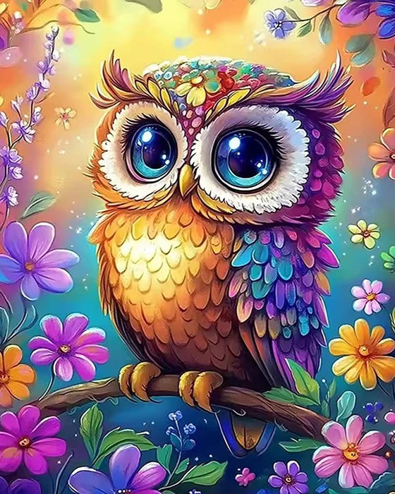 HUACAN Owl Animal Painting By Numbers On Canvas Flower Coloring On Canvas By Adult Pictures Drawing Art Kits Home Decor Gift