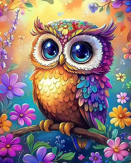 HUACAN Owl Animal Painting By Numbers On Canvas Flower Coloring On Canvas By Adult Pictures Drawing Art Kits Home Decor Gift