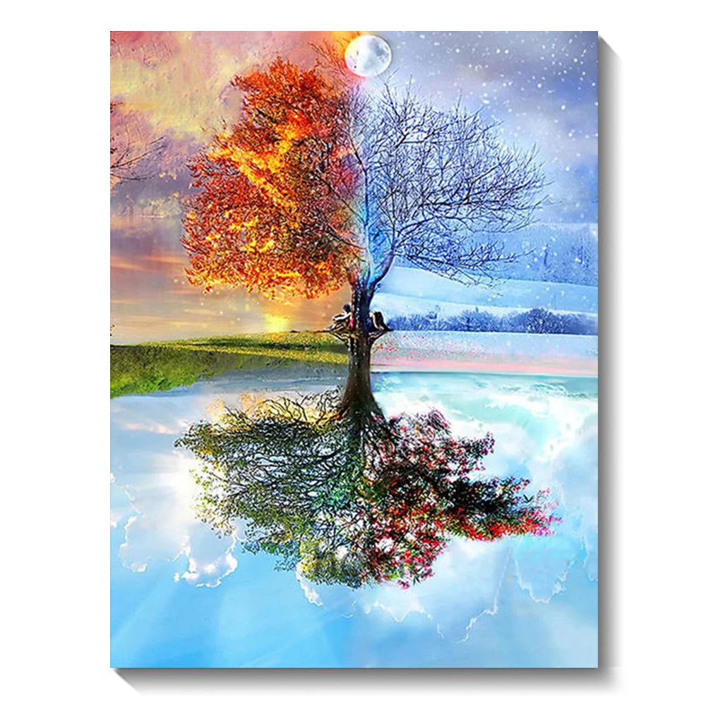 5D Diamond Art Painting Aurora Landscape Mosaic Embroidery Cross Stitch Kit Full Round Rhinestone Diy Wall Home Decor Gift