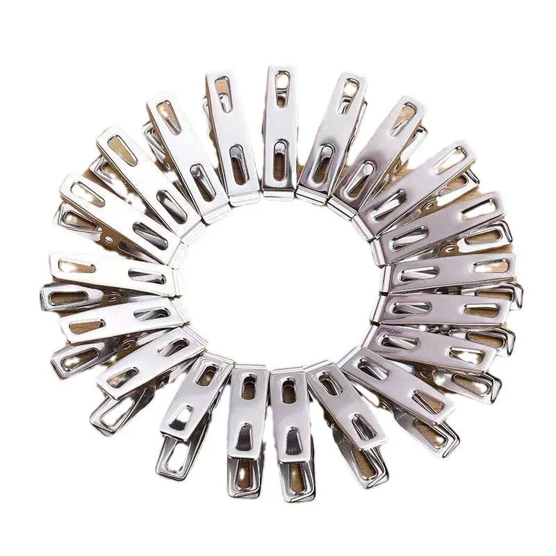 20Pcs Stainless Steel Clips Thickened for Drying Clothes Thickened for Drying Socks Small Clips Flat Mouth Clips Stainless Steel