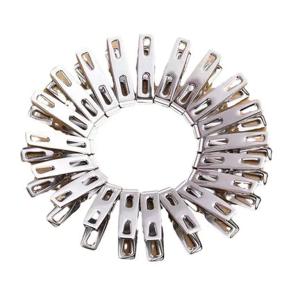 20Pcs Stainless Steel Clips Thickened for Drying Clothes Thickened for Drying Socks Small Clips Flat Mouth Clips Stainless Steel