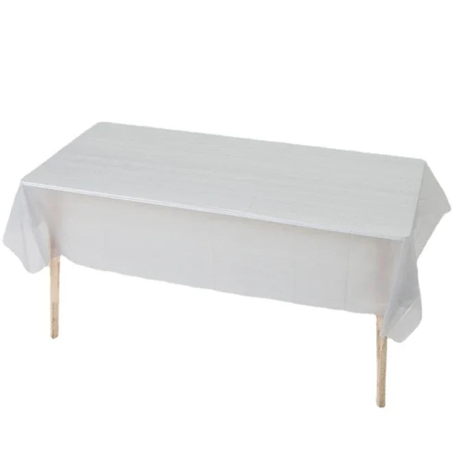 1pc Reusable Tablecloths 137x183cm BPA Free Plastic Dining Table Cover Cloth for Parties Picnic Camping Disposable Tablecloths