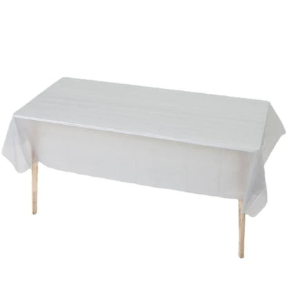 1pc Reusable Tablecloths 137x183cm BPA Free Plastic Dining Table Cover Cloth for Parties Picnic Camping Disposable Tablecloths