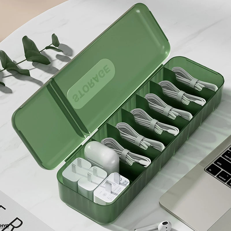 Desktop Covered Data Cable Storage Box, Power Charging Cable Sorting Tool, Charger Storage Box, Say Goodbye To Clutter