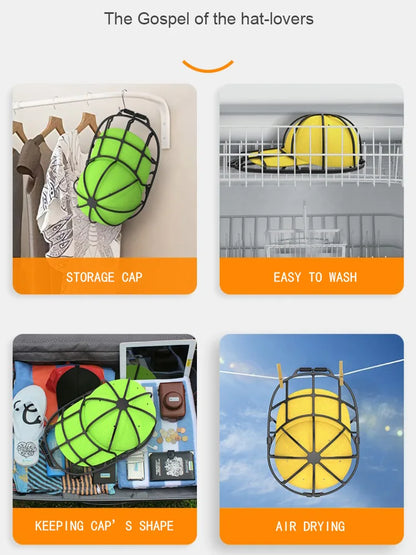 Washing Machine Hat Washing Protector Hat Cleaning Machine Washable Laundry Bag Anti-Deformation Secure Hat Storage Solution