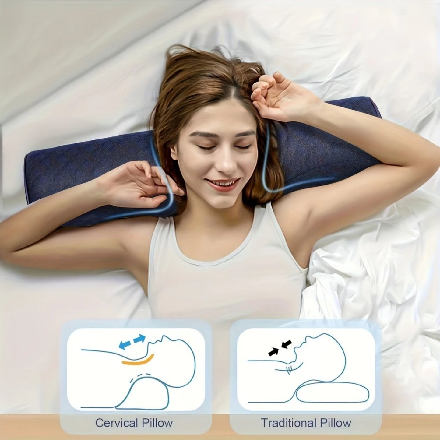 1pc Cervical Support Pillow - Comfortable, Durable, Ergonomic Neck Care for Travel Comfort and Instant Relaxation Products