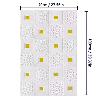 70cm*1M 3D Brick Pattern Wall Panels Wallpaper DIY Waterproof for Living Room Bedroom Kitchen Background Wall Decoration
