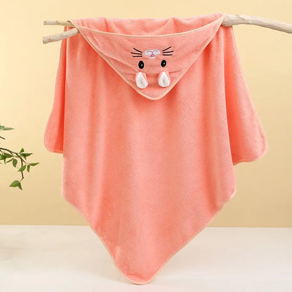 Toddler Baby Hooded Towels Super Soft Newborn Kids Bathrobe Warm Sleeping Swaddle Wrap for Boys Girls Coral Velvet Wrap Blanket