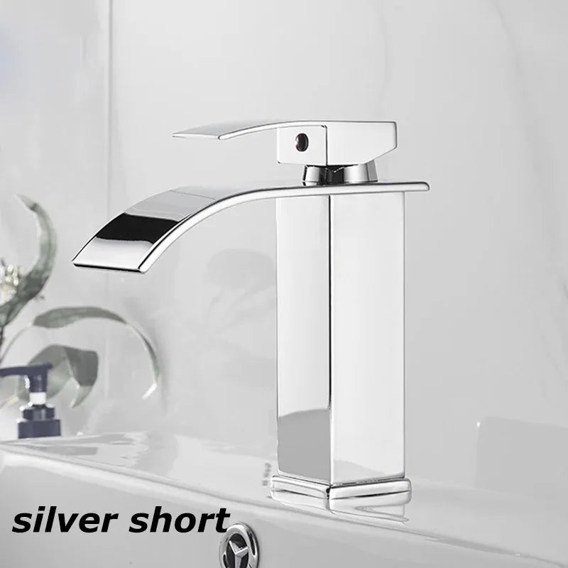 Waterfall Wash Basin Stainless Steel High And Low Faucet Black Hot And Cold Toilet Wash Basin Bathroom Home