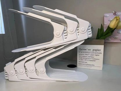 7 Pcs Minimalist Modern Shoe Rack Shoe Storage Rack Double-Layer Integrated Adjustable Plastic Shoe Rack For Home Living Room