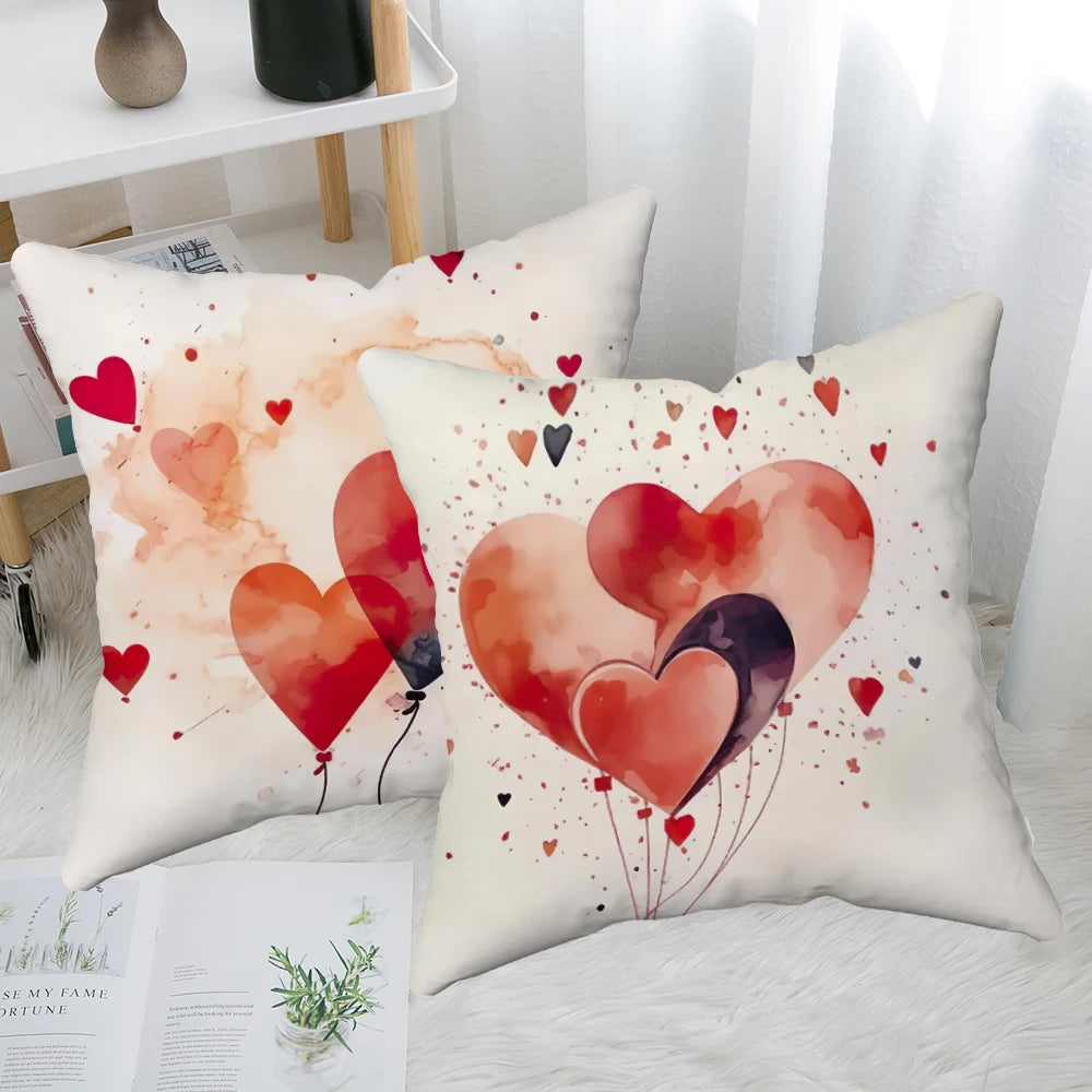 Heart Pillow Cover Valentine's Day Cushion Cover Pillow Case Office Chair Sofa Bed Home Decor Throw Pillow Cover