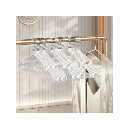 10pcs Metal Clothes Hangers Seamless Anti-Slip Durable Sturdy Space Saving for Home Use
