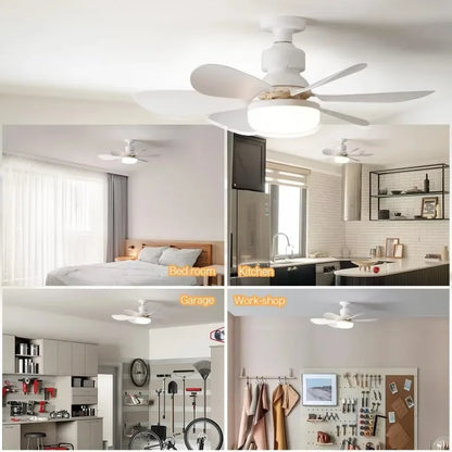 20.5-inch 40W Ceiling Fan with Remote Control LED Light Fan E27 Base, Intelligent Silent Ceiling Fan for Bedroom and Living Room