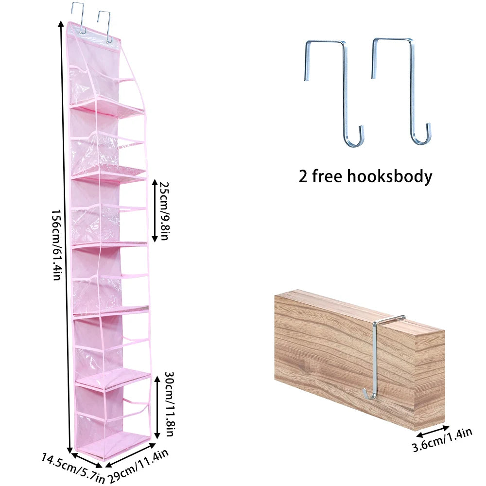 1pc 4 /6Layer Over The Door Hanging Organizer Cosmetics Wall Hanging Storage Organizerfor Nursery Bathroom Closet Bedroom Dorm