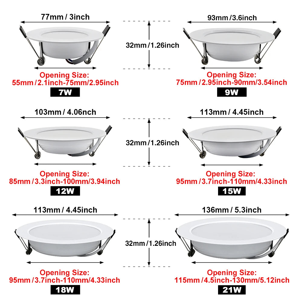 10Pack LED Downlight 220V Recessed Round Ceiling Dowm Light Bedroom Indoor Living Room For Home Decor Lighting LED Spot Lamp