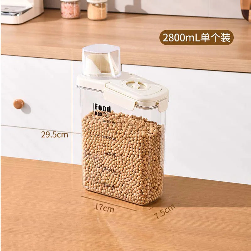 Transparent Storage Jar for Grains, Rice Bucket, Tea, Dried Fruits Storage Box, Kitchen Grain Bucket, Storage Jar, Sealed Jar