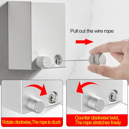 Stainless Seel Retractable Clothesline Pull-Out Clothes-Drying Machine Rope Space-Saving Clothes Drying Rack For Household
