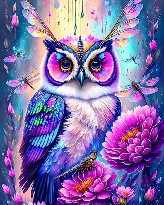 HUACAN Owl Animal Painting By Numbers On Canvas Flower Coloring On Canvas By Adult Pictures Drawing Art Kits Home Decor Gift