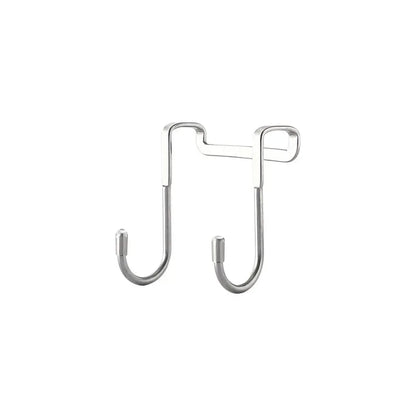 Stainless Steel Double S Hook Free Punch Wall Hanging Bathroom Kitchen Door S Hook Towel Storage Rack