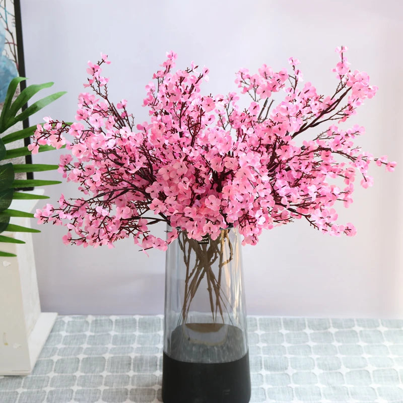 1/4pcs Artificial Flowers Cherry Blossoms Gypsophila Fake Plants DIY Wedding Bouquet Vases for Home Decor Faux Festival Branch