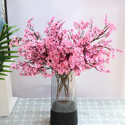 1/4pcs Artificial Flowers Cherry Blossoms Gypsophila Fake Plants DIY Wedding Bouquet Vases for Home Decor Faux Festival Branch