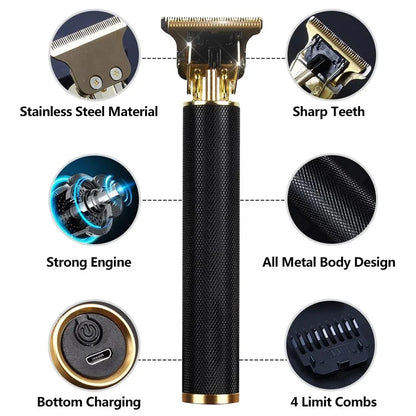 Professional T9 Hair Clipper For Mens USB Fast Rechargeable Beard Care Tools Provide Comfortable Precise Shaving Hair Trimmer