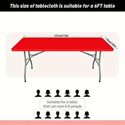 Polyester Rectangular Elastic Universal Tablecloth Protective Cover For Home Parties, Banquets, Picnics, Wedding Decorations