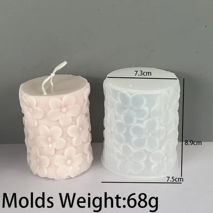 Flower Butterfly Columnar Silicone Candle Mold DIY Waves Soap Resin Plaster Making Tool Geometry Chocolate Mould Home Decor Gift