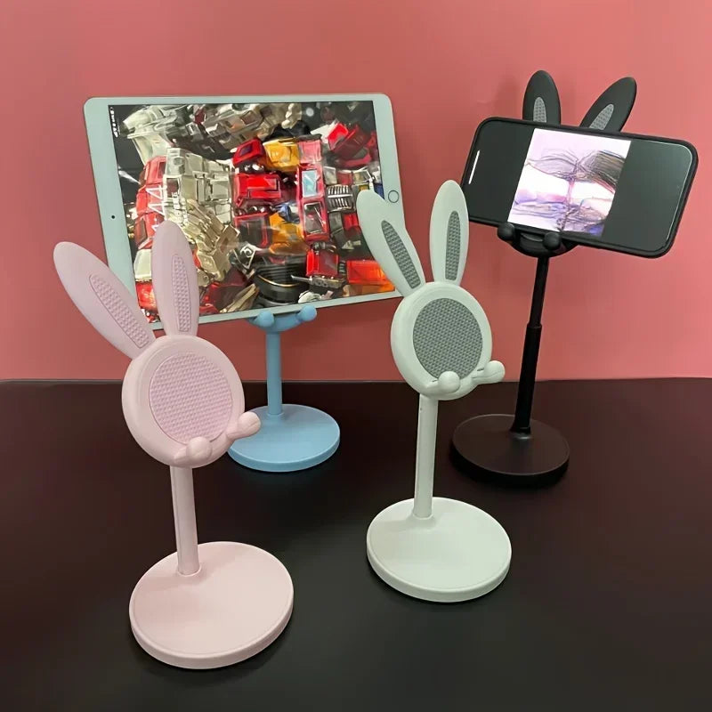 Cute Rabbit Mobile Phone Stand Desktop Can Be Lifted And Adjusted Desktop Lazy Person Selfie Watch Video Music Support Bracket