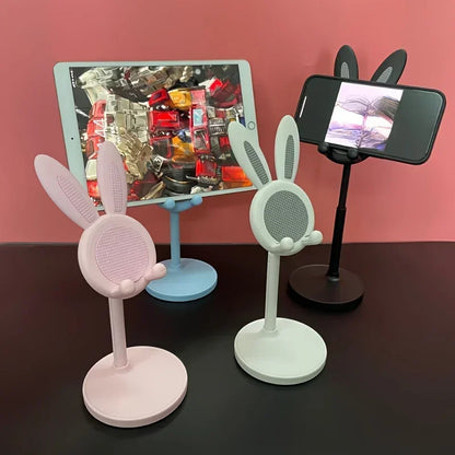 Cute Rabbit Mobile Phone Stand Desktop Can Be Lifted And Adjusted Desktop Lazy Person Selfie Watch Video Music Support Bracket