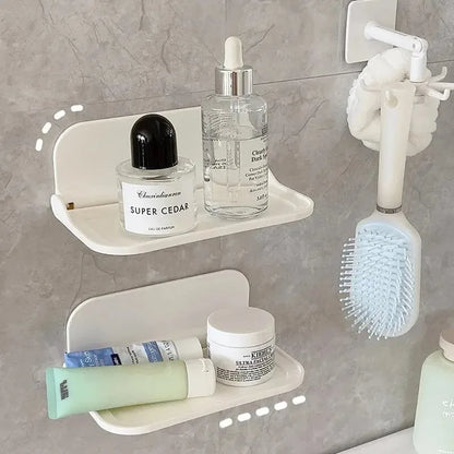 1pcs Wall Mounted Shelf Saving Space Foldable Storage Rack Punch-Free Phone Holder Wifi Router Storage Tray BathroomOrganizer