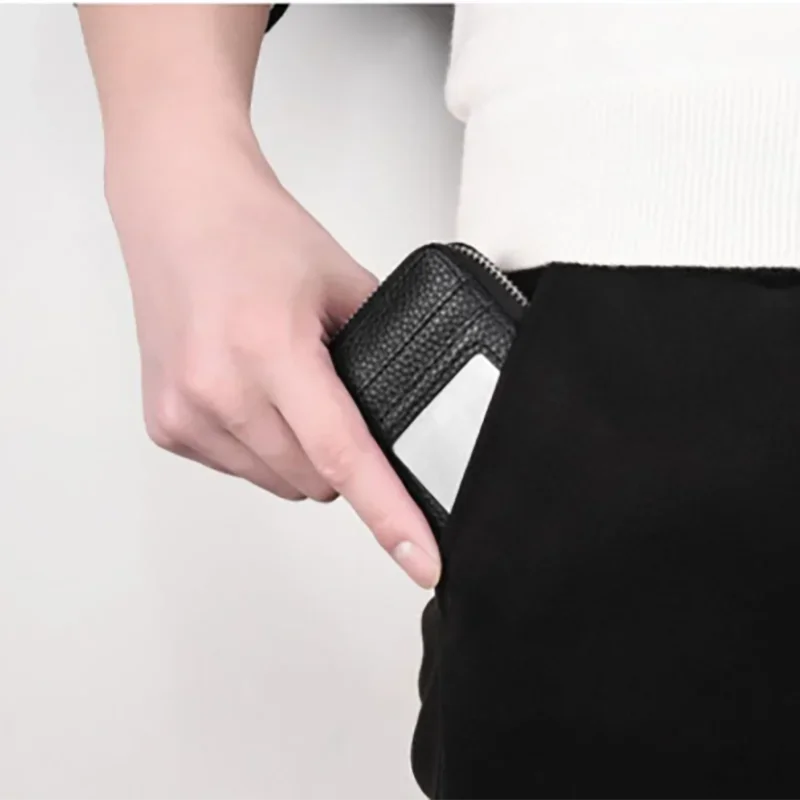 1pc Organ Card Bag Korean Edition Portable Women's Short Bank Card Cover Business Card Clip Zipper Vertical Handheld Bag