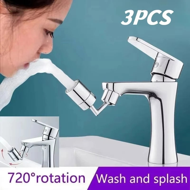 720° Universal Faucet Extender Aerator, Rotating Splash Proof Water Saving Faucet Adapter, ABS Plastic Washbasin Faucet Nozzle f