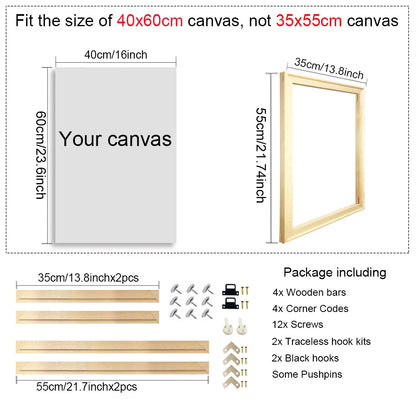 35x45 40x50cm Natural Wooden Picture Frame For Wall Canvas Frame Diamond Painting Frame Picture Poster Wall Frame Home Decor