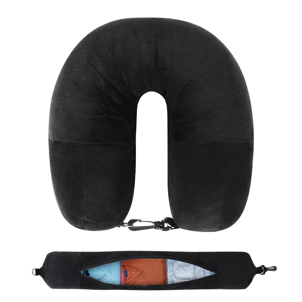 U-Shaped Travel Pillow, Refillable with Clothes And Daily Essentials, Essentials Car And Plane Trips,Travel Essentials