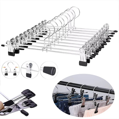 5~20pcs Metal Pants Racks Wind Proof Multi-purpose Skirt Racks for Clothes Drying Trousers Wardrobe Clip Anti-slip Black TMZ