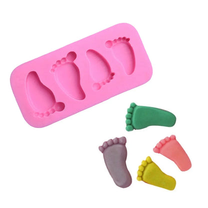 3D Pink Baby Feet Silicone Candle Molds Aesthetic Kawaii Mold Chocolate Fondant Cake Decorating Baking Tool Mould Home Decor