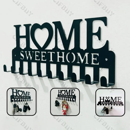 1pc Metal Wall Hooks Key Holder, Wall Mounted Coat Rack, Iron Art Decor For Home Kitchen Door