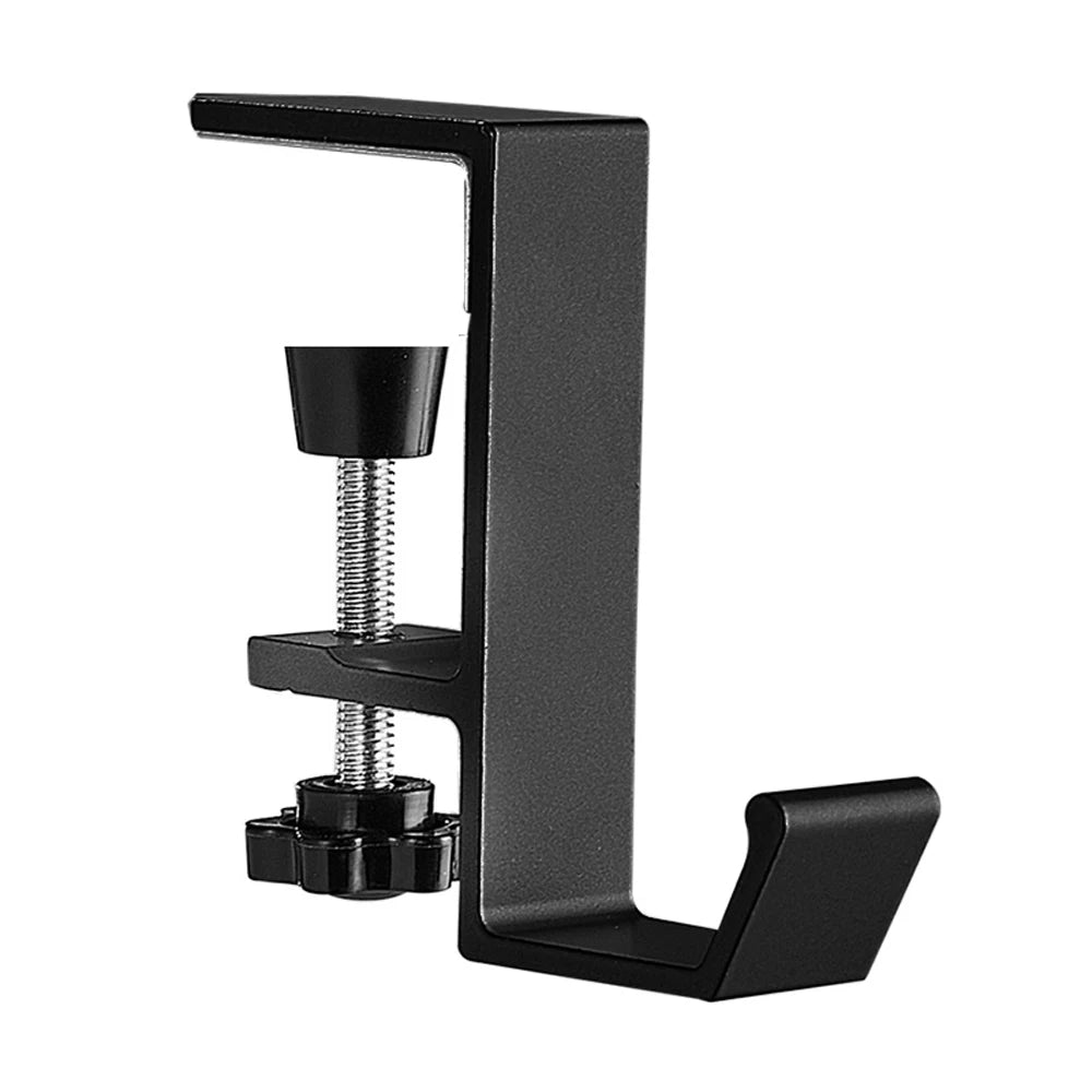 Aluminum Alloy Headphone Hook Hanger Universal Gaming Headphone Stand Under Desk Non-Slip Adjustable Desk Headphone Hanger Hook