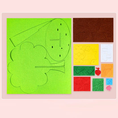DIY Handmade Four Seasons Tree Crafts Toys Non-woven Material Paste Game Kindergarten Teaching Aids Home Decor Kids Puzzle Toys