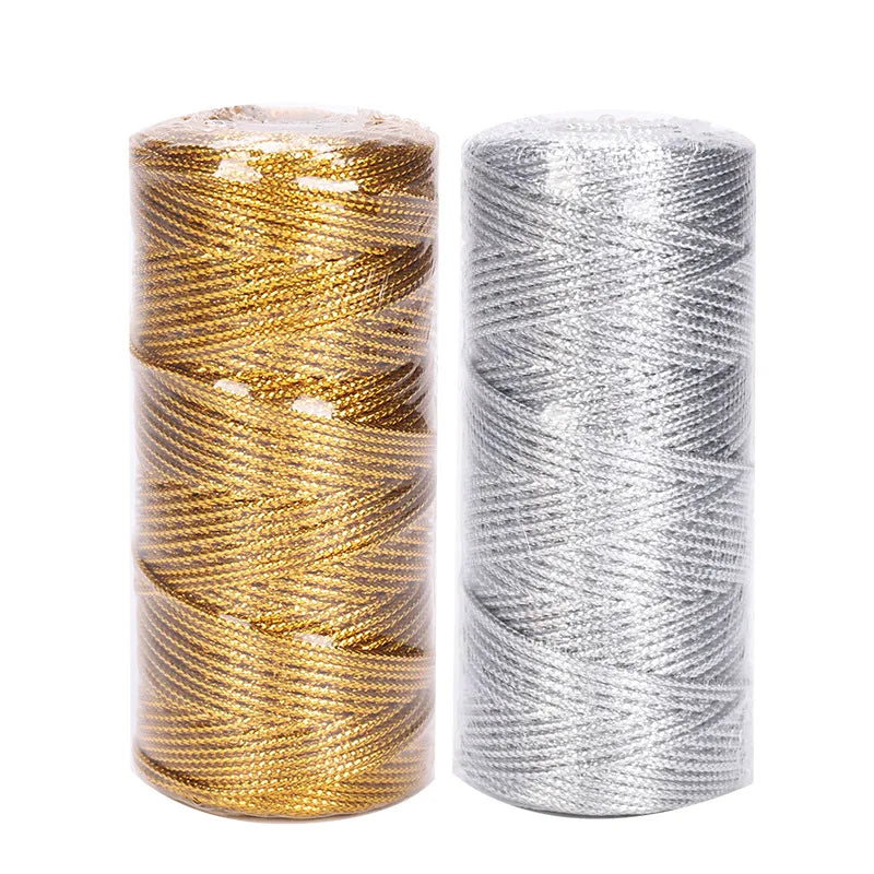 1.5mm 100m Rope Gold Silver Cord Gift Packaging String For Jewelry Making Lanyard Thread Cord DIY Bracelet Christmas Home Decor