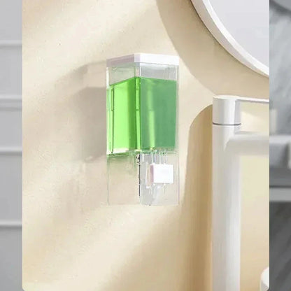 Homefish Wall Mounted Manual Press Soap Dispenser Punch-Free Traceless Installation Transparent Disinfectant Bottle for Bathroom