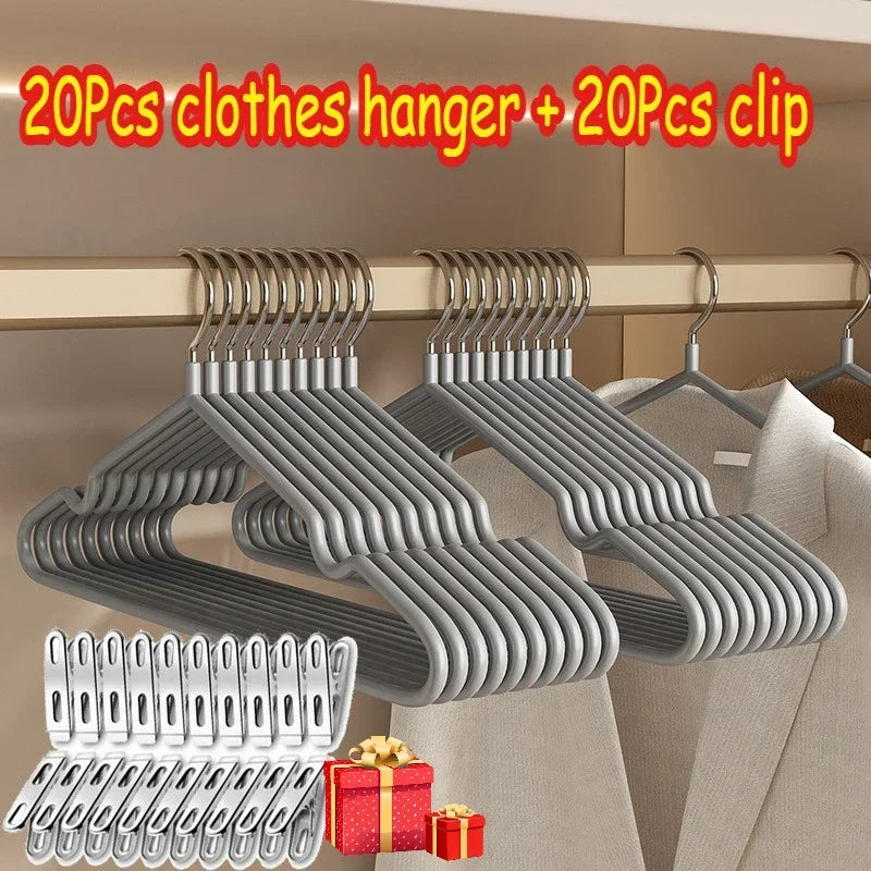 10pcs Clothes Metal Hanger Household Coat Pants Hanger Traceless No-slip Clothes Hangers Durable Strong Hangers for Organization