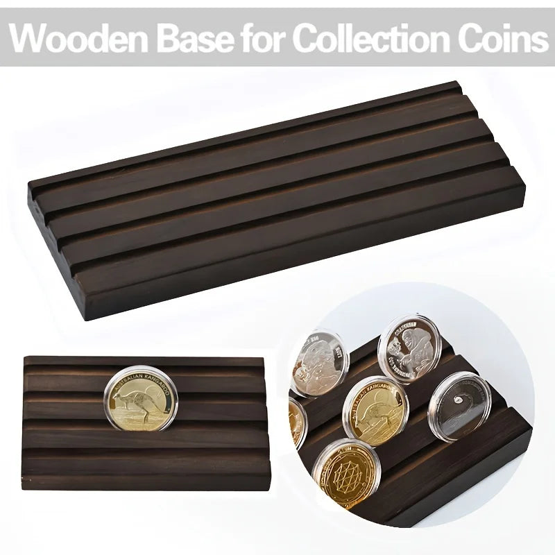 Wood Coin Display Stand Military Challenge Coin Holder Desk Organizer For Collectors Ideal Coins Collection Stand for Home Decor