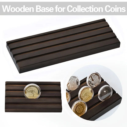 Wood Coin Display Stand Military Challenge Coin Holder Desk Organizer For Collectors Ideal Coins Collection Stand for Home Decor