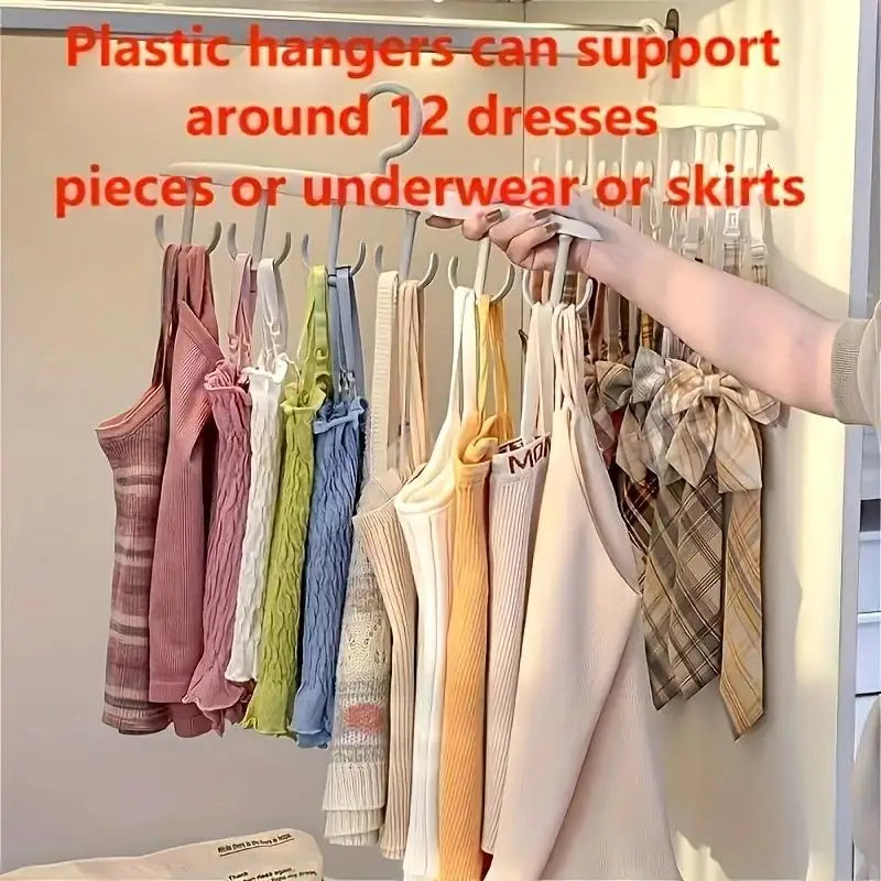 12-Hook Rotating Hanger – Space-Saving Closet Organizer for Ties, Belts, Underwear, Skirts | Portable Home & Dorm Storage 2030