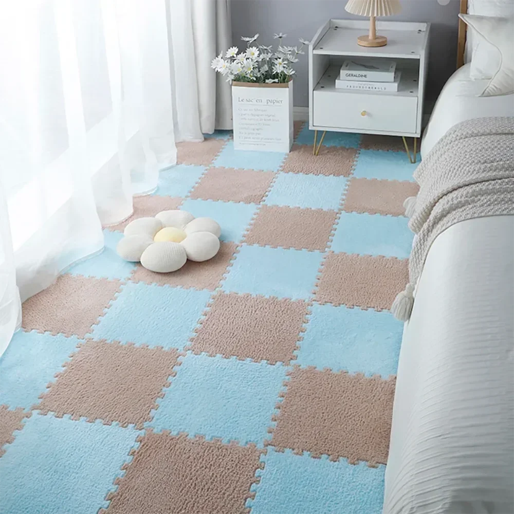 Soft Plush Children's Mat Babe Toys Eva Foam Puzzle Carpet Warm Children Play Mats Interlocking Rugs Infant Carpet 30*30*1cm